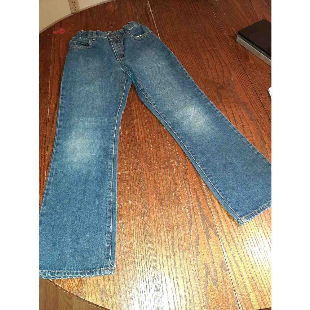 Boys 10 Childrens Place Bootcut Adjustable Waist Blue Denim Blue Jeans Cotton